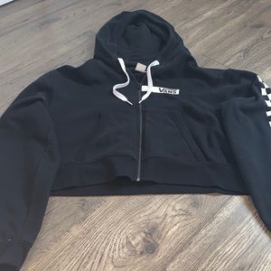 black vans cropped hoodie